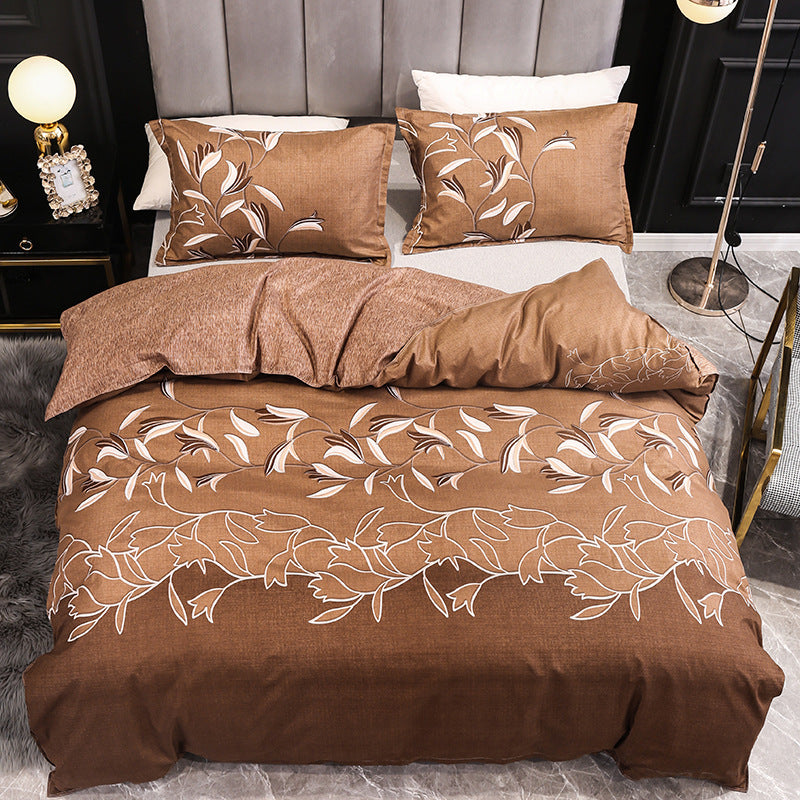 Three-piece Bedding Set, Plain Quilt Cover, Pillowcase, Four-piece Set Without Bed Linen