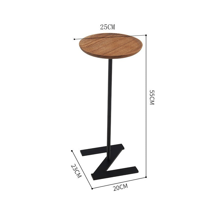 Mini mesa de madera maciza de ángulo estrecho, sala de estar, dormitorio, sofá, mesa pequeña