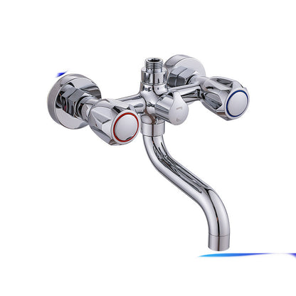 Bathroom Concealed Triple Shower Mixer Valve Copper Double Control Bathtub Faucet