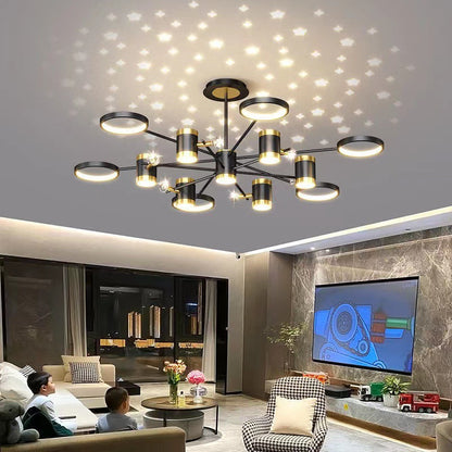 Light Luxury Chandelier Nordic Star Lamp Combination Whole House Package