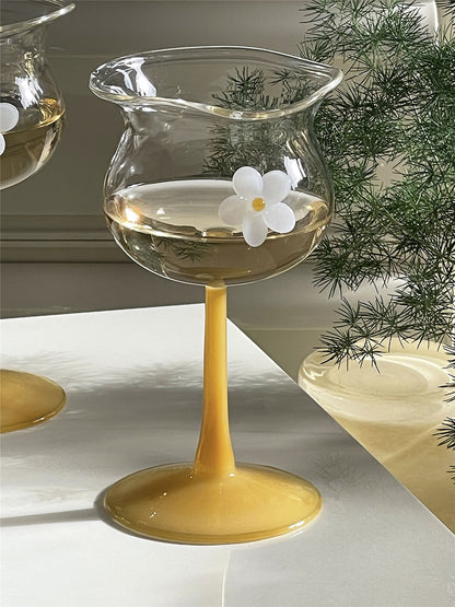 3D Flower Milk Coffee Crystal Cocktail Glass