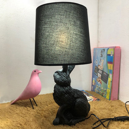 Bedroom Bedside Lamp Living Room Children's Room Study Resin Animal Rabbit Decorative Table Lamp