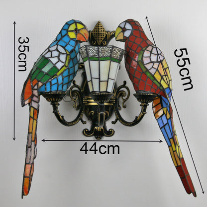 Abat-jour en verre coloré série Parrot à plusieurs têtes