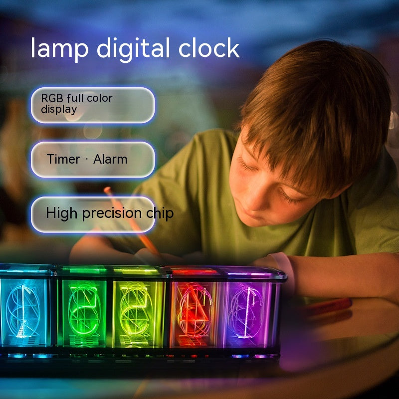 Light Pipe Digital Clock Creative RGB Full Color Diy Decoration Creative Gift