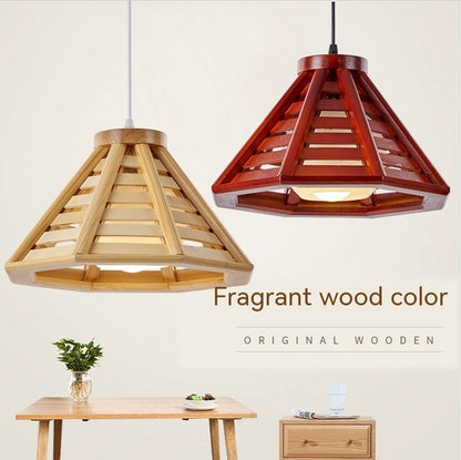 Modern Minimalist Bamboo Woven Woodcraft Ceiling Lamp Restaurant Bar Hotel Inn Balcony LED Chandelier