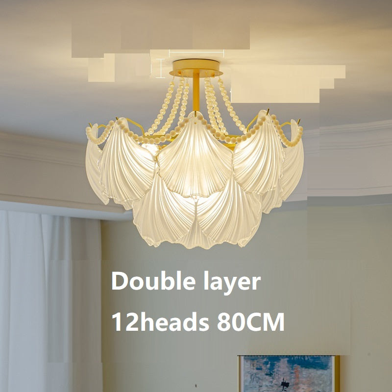 Luxury Pearl Shell Glass Living Room Pendant Lamp