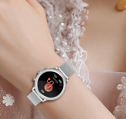 Llamada Bluetooth del reloj inteligente de silicona para mujer