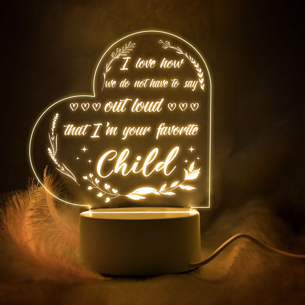 Pequeña luz nocturna cálida decoración de la habitación de la madre adornos personalizados