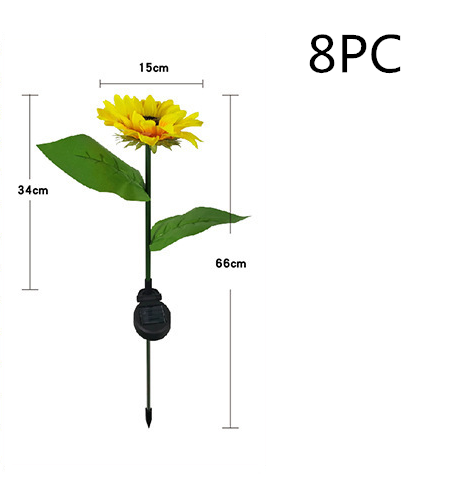 Lámparas solares LED de girasol Luces decorativas de luz solar