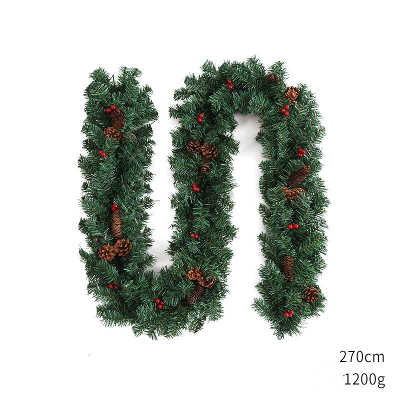 2.7 M Rattan Encryption With Pine Cones Christmas Decorations