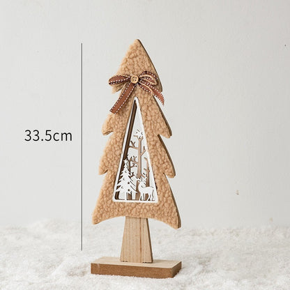 Creative Wooden Christmas Tree Mini Decorations