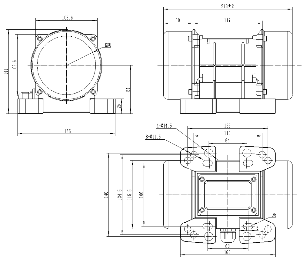 Le moteur de vibration de Mve200dc12v 24v convient à l'équipement concret extérieur