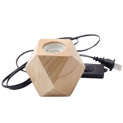 Support de lampe rétro suspendu en fil de fer, support de lampe en bois, lampe de Table