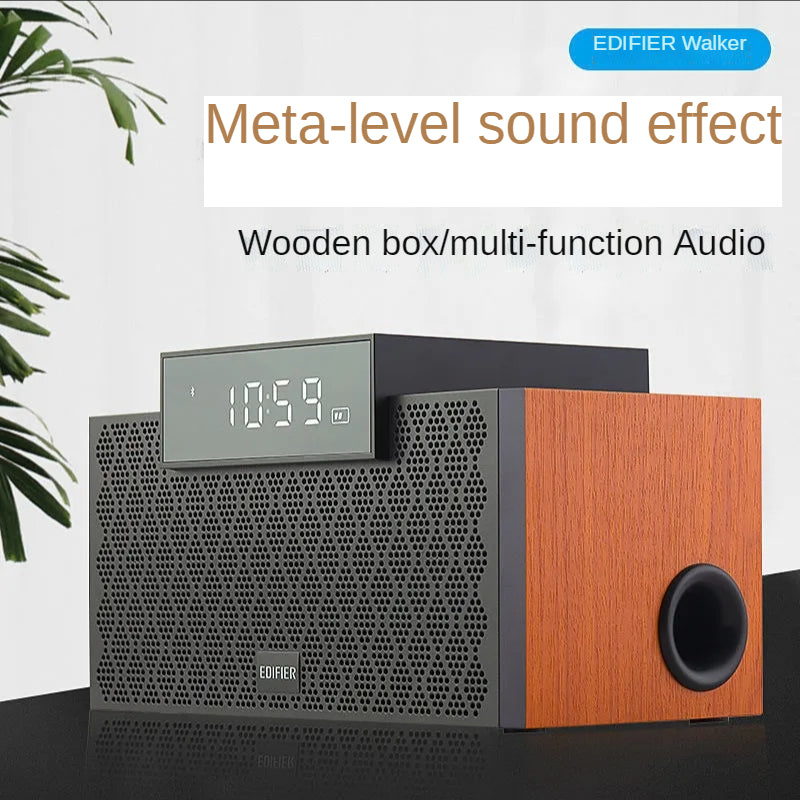 M260 Altavoz Bluetooth inalámbrico Reloj despertador inteligente Hogar de madera