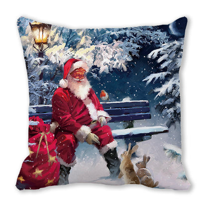 Merry Christmas Christmas Encryption Peach Skin Fabric Home Decoration Sofa Cushion Pillow ZT428