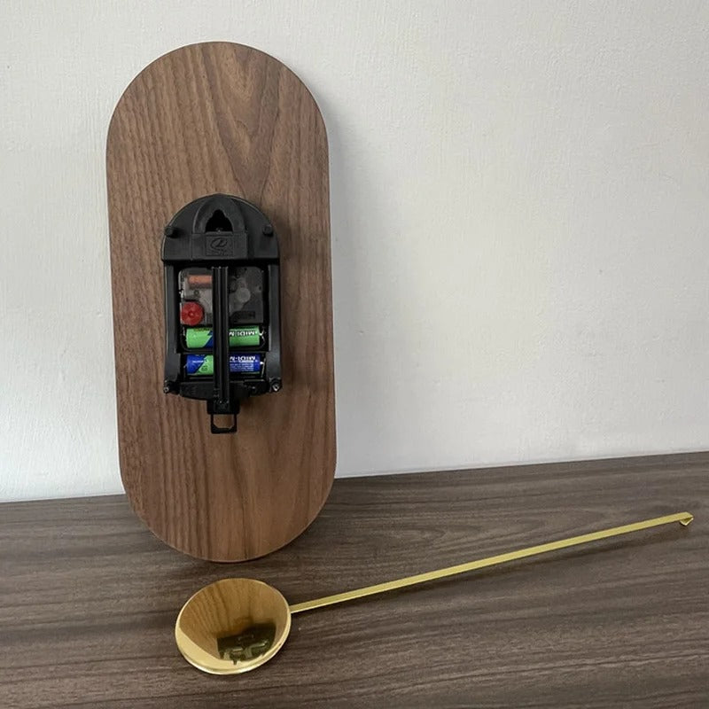 Reloj colgante silencioso de madera de nogal de arte creativo