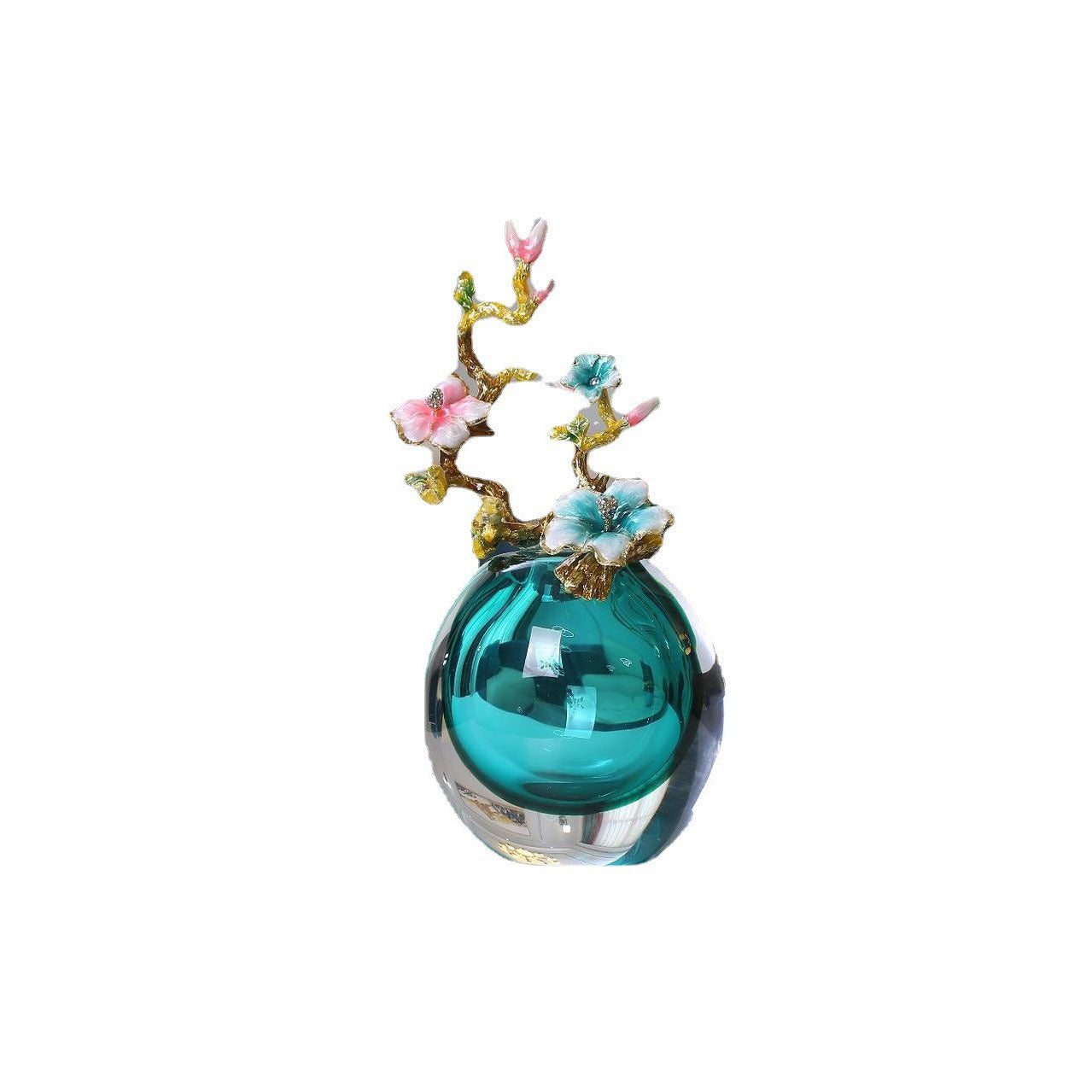 Enamel Color Small Ornaments Neo Chinese Style Vase Home Ornament Opening And Housewarming Gift Glass Vase