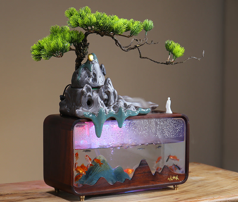 Desktop Fish Tank Flowing Water Ornaments Light Luxury Living Room