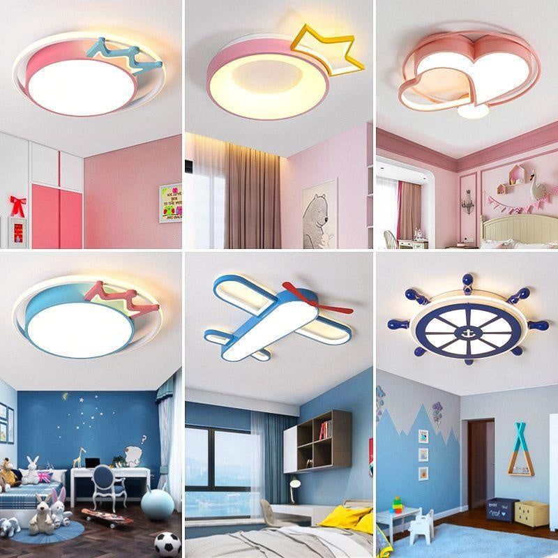 Nordic Children's Room Lamps Creative Eye Protection L Top Light