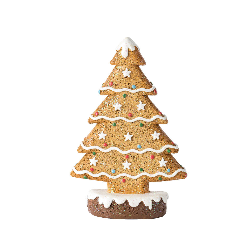 Modelo de árbol de Navidad con tarta de jengibre y decoraciones navideñas