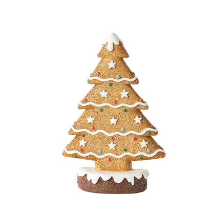 Modelo de árbol de Navidad con tarta de jengibre y decoraciones navideñas