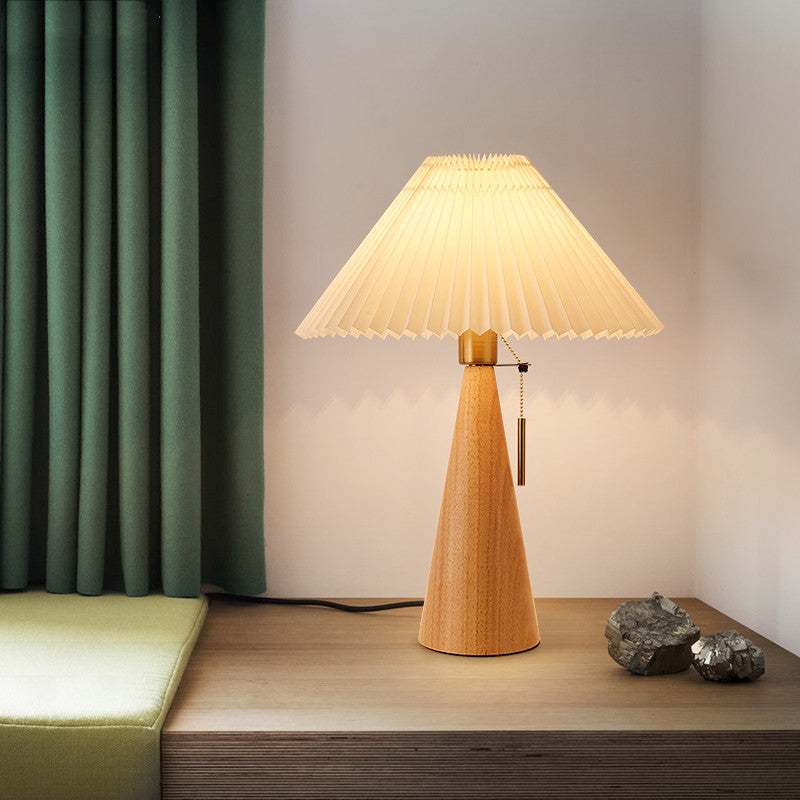 Petite lampe de table en bois massif de ménage minimaliste chinois moderne