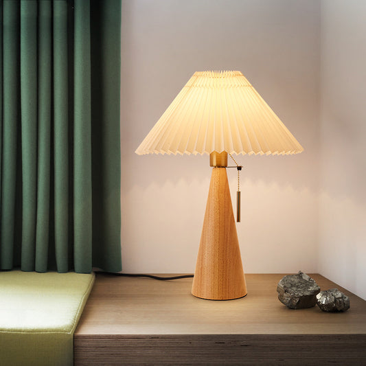 Modern Chinese Minimalist Household Solid Wood Small Table Lamp