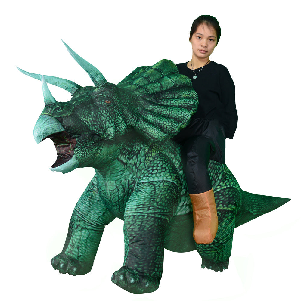 Traje inflable para fiesta de Halloween, dinosaurio inflable