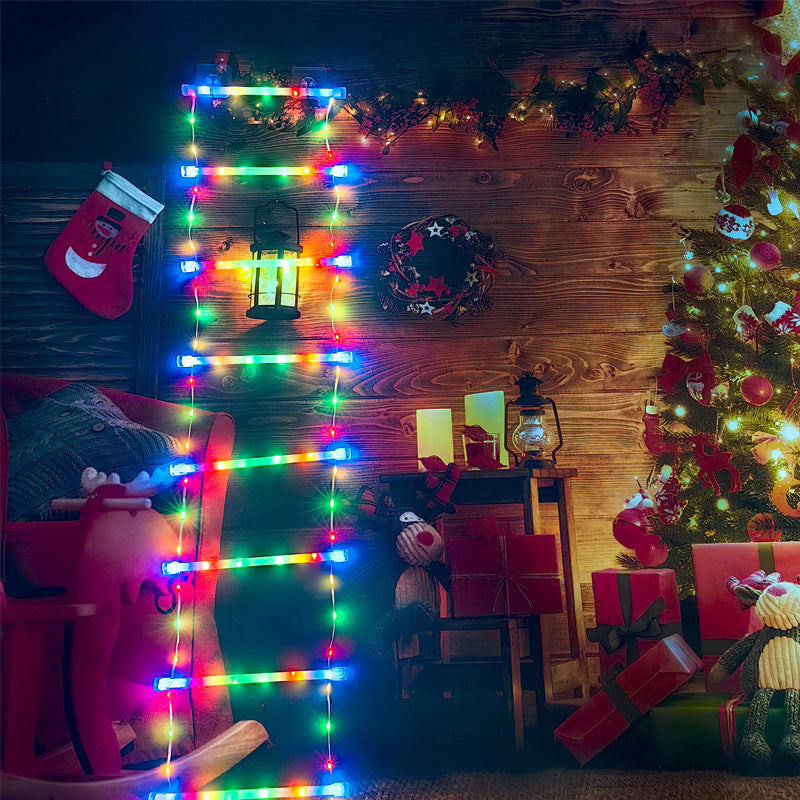 Escalera de luz LED navideña para vacaciones navideñas para el hogar