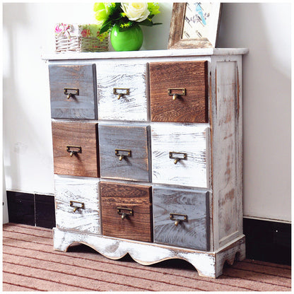 Home Fashion Simple Drawer Type Solid Wood Bedside Table