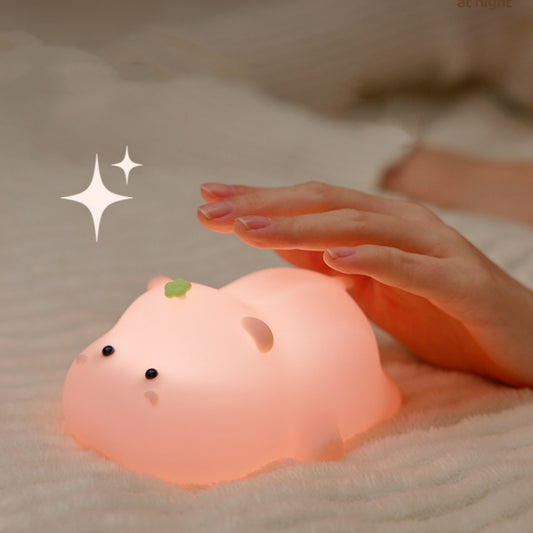 Hippo Silicone Lamp Decompression Night Bedside With Sleeping Light