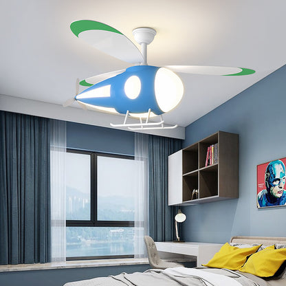 Lampe de ventilateur de plafond créative moderne pour chambre de garçon et de fille