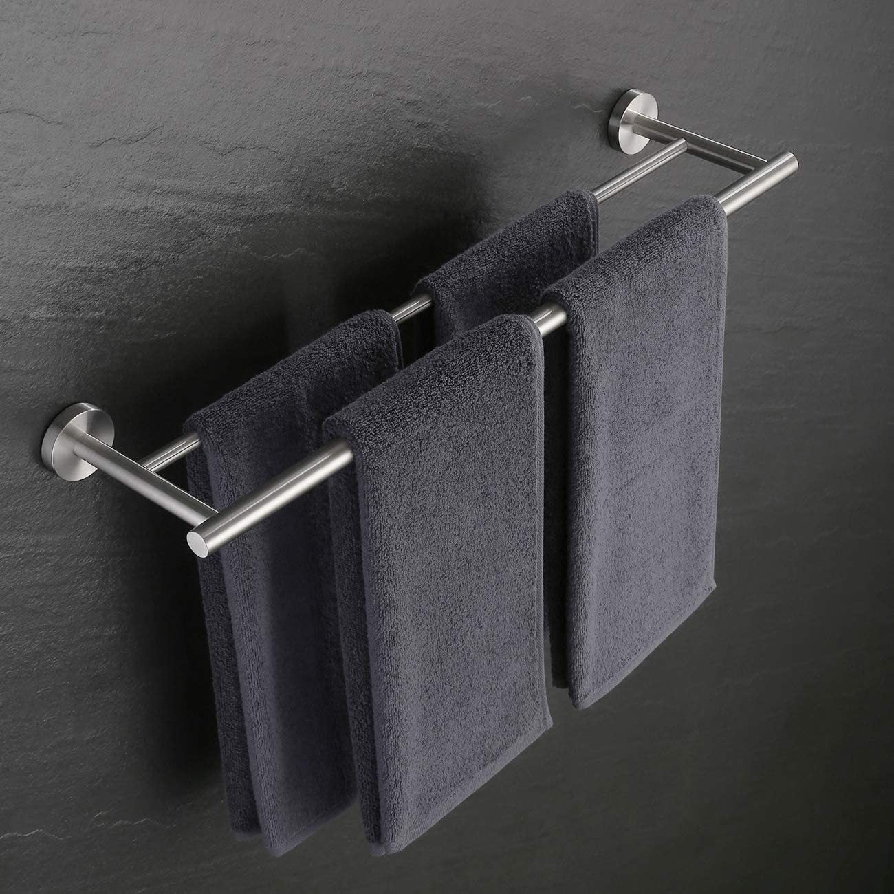 Porte-serviettes double allongé, porte-serviettes de salle de bain, tout en cuivre