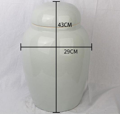 Double Cover Jingdezhen Ice Cracking Ceramic Bone Ash Jar