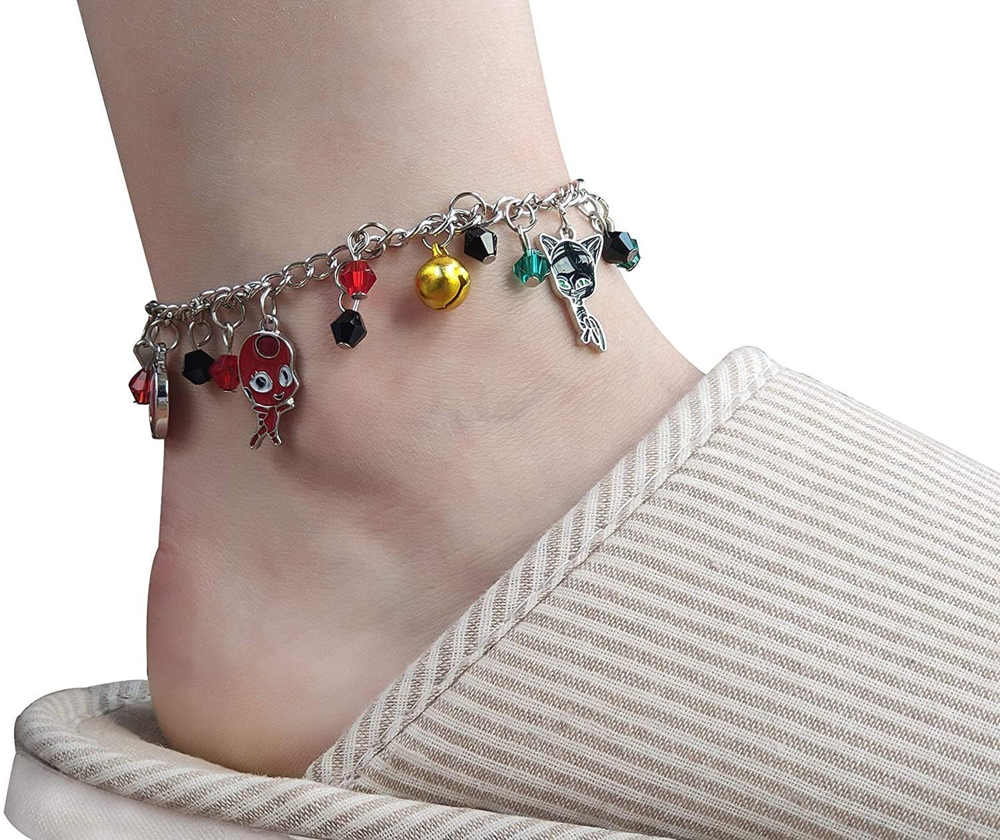 Bracelet coccinelle super-héros et chat, breloque avec perles de cristal pour enfants, bijoux réglables Cosplay