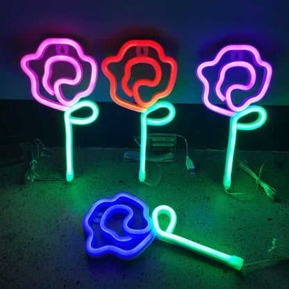 Decoración De Dormitorio Led Rose Luces De Neón