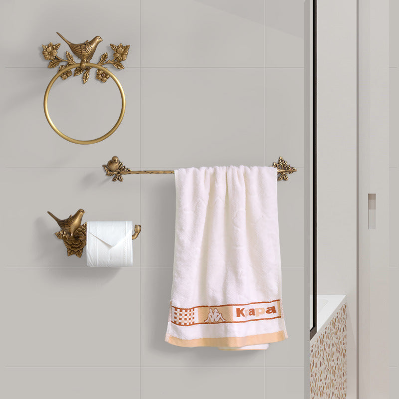 Retro Bathroom Perforated Towel Rack Storage