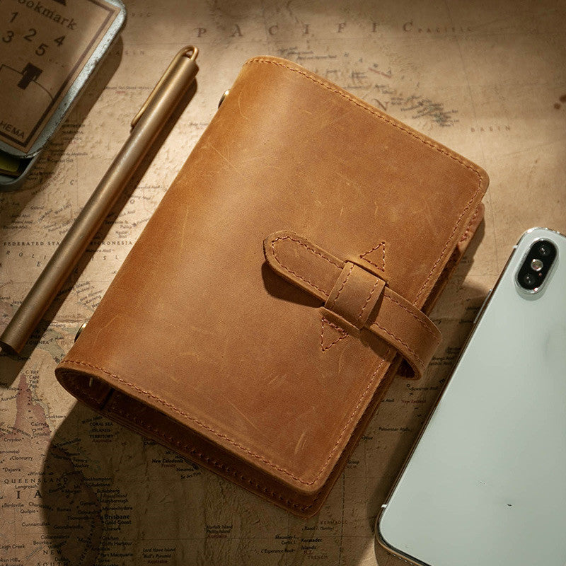 A6A5A7Leather Notebook Literary Diary