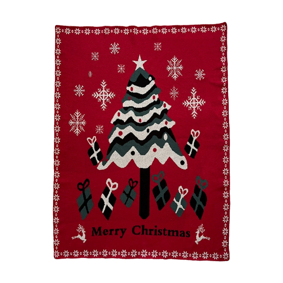 New Year Red Christmas Ornament Sofa Blanket