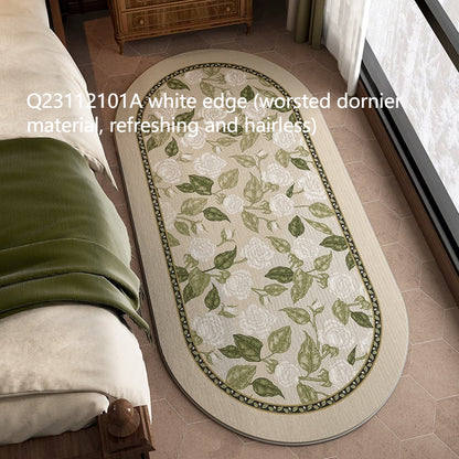 Tapis de chevet rétro de forme spéciale, couverture de chambre à coucher, ovale de haute qualité