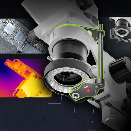 Mini microscopio con imagen térmica, detector de lente sintonizador especial