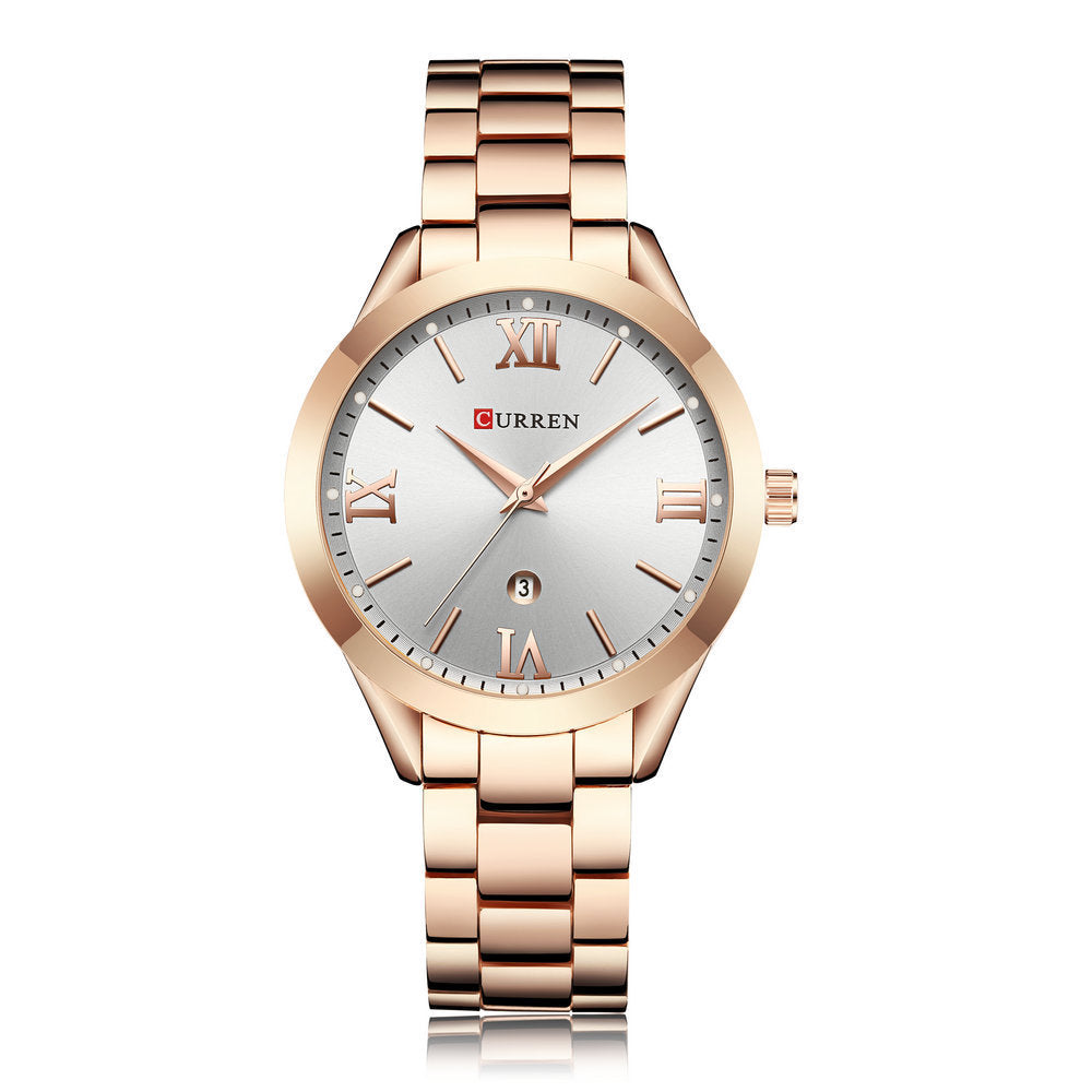 Reloj CURREN 9007 de oro rosa, relojes de cuarzo para mujer, reloj de pulsera de lujo para mujer, reloj femenino