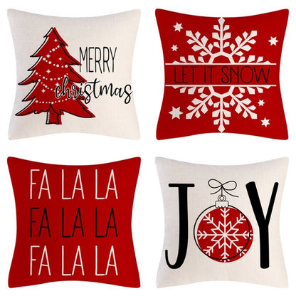 Home Decoration Christmas Pillow Cover Four-piece Set