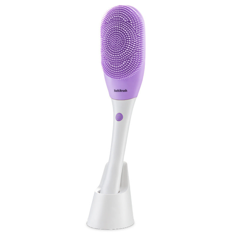 Brosse de bain de massage électrique en silicone pour le dos