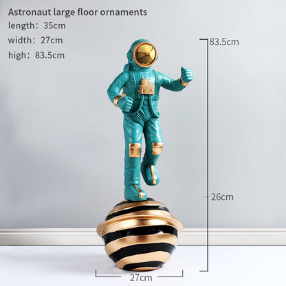 Decoración creativa de piso grande para sala de estar de astronauta