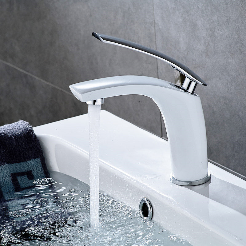 White single hole basin faucet