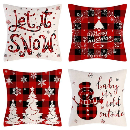 Home Decoration Christmas Pillow Cover Four-piece Set