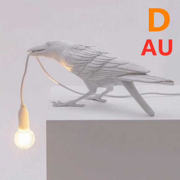 Décoration créative de lampe murale en résine d'oiseau de bon augure