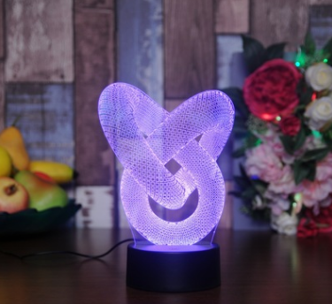 Nueva y extraña lámpara de mesa de noche LED de regalo creativo colorido táctil con luz nocturna 3D 