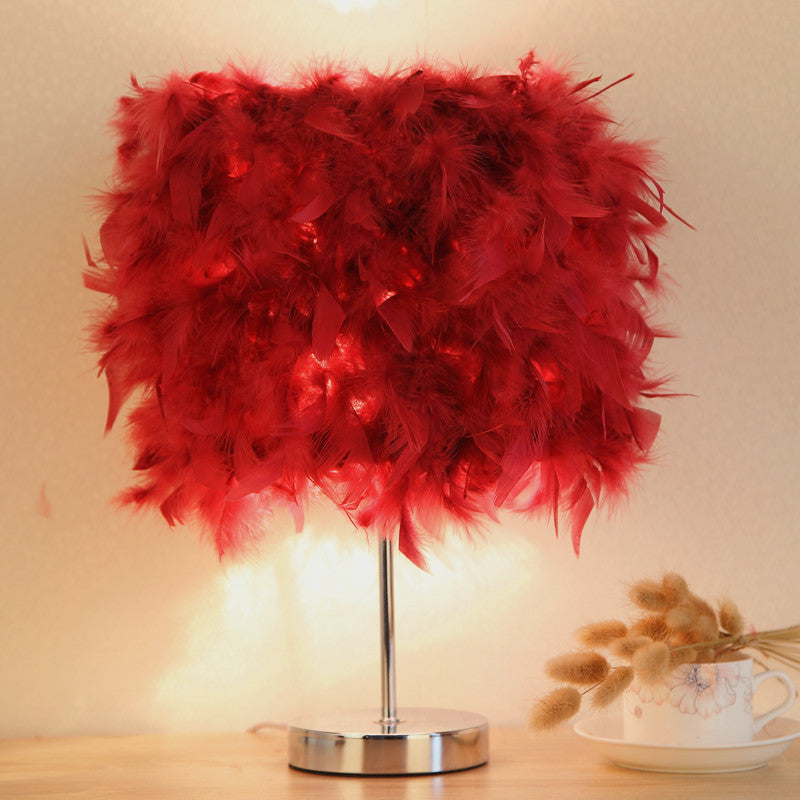 Veilleuse girly mignonne pour chambre à coucher en plumes